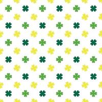 Saint Patrick's Day einfaches nahtloses Muster mit vierblättrigem Kleeblatt auf weißem Hintergrund vektor