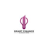 Smart Finance-Logo mit einer Glühbirne, die Intelligenz widerspiegelt vektor