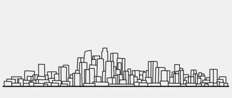 modern stadsbild skyline kontur doodle ritning på vit bakgrund. vektor