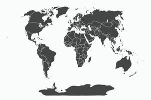 Gekritzel-Freihandzeichnung der Weltkarte. vektor