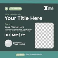 webinar affisch design för sociala medier. webinar event affisch vektor