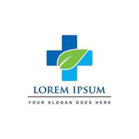 grön medicin logotyp, hälsosam naturlig logotyp vektor