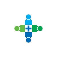 medicinsk grupplogotyp, stödja hälsosam logotyp vektor