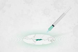 Nederländerna vaccinationskoncept, vaccininjektion på karta över Nederländerna. vaccin och vaccination mot coronavirus, covid-19. vektor