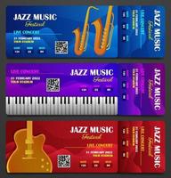 Musik-Jazz-Ticket-Set vektor