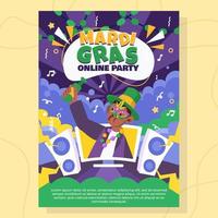 mardi gras party online affisch vektor