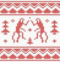 Weihnachten gestrickter Hintergrund mit Affen, Bäumen und Ornament. vektor