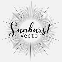 Sunburst stil isolerad på vit bakgrund, Bursting strålar vektor illustration.