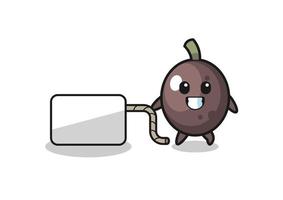 Black Olive Cartoon zieht ein Banner vektor