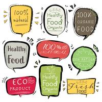 Satz von Banner ECO-Produkt, natürlich, vegan, Bio, frisch, gesundes Essen. Vektor-illustration vektor