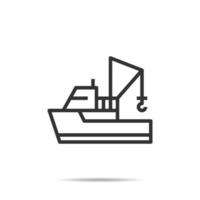 Fischerboot Symbol Leitung Vektor Illustration