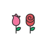 blume rose symbol colorline vektor illustration