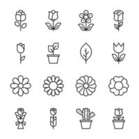 blomma ikoner vektor illustratör.
