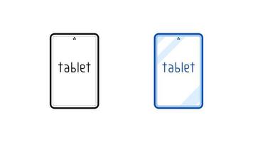 Symbolsatz für moderne Touch-Tablet-Geräte. lineares und farbiges Symbol aus der modernen einfachen Bildschirmsammlung. als Vorlage bereit. Laden Sie einen einfachen linearen Smart-Touchpad-Vektor herunter. weißer Hintergrund. vektor