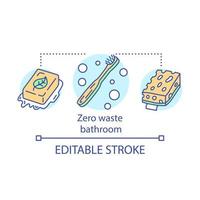 noll avfall badrumsprodukter konceptikon. avfallshantering, miljövänlig livsstil idé tunn linje illustration.organic hudvård kosmetika. vektor isolerade konturritning. redigerbar linje