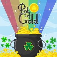 st patrick's day pott av guld koncept vektor