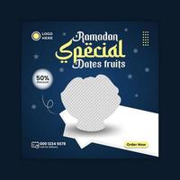 speciell ramadan mat banner och sociala medier post mall design vektor