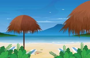 hut island havet sommar landskap karma kandara beach bali illustration vektor