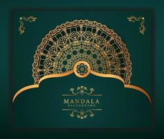 moderner Luxus-Mandala-Hintergrund mit goldgemustertem Stil. Dieses Design ist perfekt für Ramadan-Hintergrund, Einladungskarte, dekorativen Hintergrund, Druck, Banner, Poster, Cover, Broschüre, Flyer usw. vektor