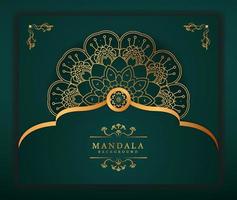 moderner Luxus-Mandala-Hintergrund mit goldgemustertem Stil. Dieses Design ist perfekt für Ramadan-Hintergrund, Einladungskarte, dekorativen Hintergrund, Druck, Banner, Poster, Cover, Broschüre, Flyer usw. vektor