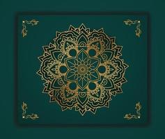 Luxus-Mandala-Hintergrund mit modernem goldgemustertem Stil. Dieses Design ist perfekt für Ramadan-Hintergrund, Einladungskarte, dekorativen Hintergrund, Druck, Banner, Poster, Cover, Broschüre, Flyer usw. vektor