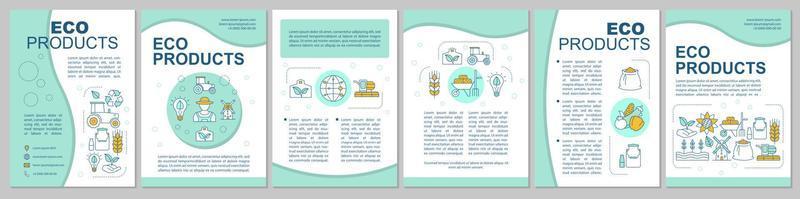 ekoprodukter broschyr mall layout. ekologiskt jordbruk. flygblad, häfte, broschyr print design med ikoner. ekologiskt jordbruk. vektor sidlayouter för tidskrifter, årsredovisningar, reklamaffischer