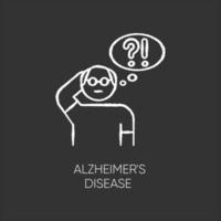 Alzheimer-Kreide-Symbol. Demenz. Gedächtnisverlust. Probleme mit dem Denken. Krankheit aus dem Alter. Ältere Person. Psychische Störung. klinische Psychologie. isolierte vektortafelillustration vektor