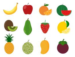 Samling av hälsosam frukt vektor uppsättning - Vektor illustration