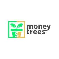 Logo-Design für Geldpflanzen-Geschäftsillustration vektor