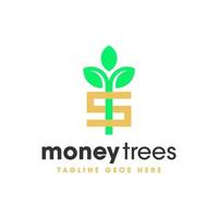 Geld Baum Symbol Illustration Logo Design vektor