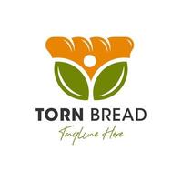 ekologiskt skivat bröd illustration logotypdesign vektor