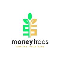 Geld Baum Symbol Illustration Logo Design vektor