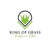 Gras König Inspiration Illustration Logo Design vektor