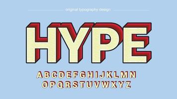 gula och röda söta versaler tecknad typografi vektor