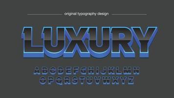 Blaue 3D-Metallic-Sporttypografie in Großbuchstaben vektor