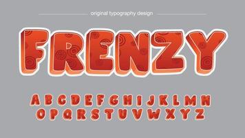 rotes karikaturmusterspiel 3d-logo typografie vektor