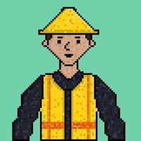 stil design pixel feuer handwerker illustration vektor