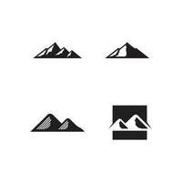 berg ikon tecken logotyp ikonuppsättning vektor och illustration