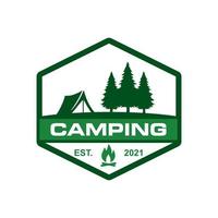 camping logotyp, äventyr logotyp vektor