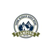 camping logotyp, äventyr logotyp vektor