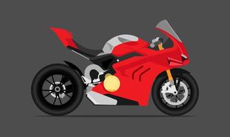stor cykel motor snabb hastighet modern sytle röd grå färg. vektor illustration eps10