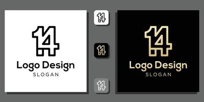 logo design nummer eins vier jahre rechner numerische codierung mathematik prozent technologiekonzept mit app-vorlage vektor