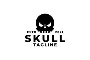 retro skalle logotyp. lämplig för motorcykelklubb eller företagslogotypmatchning med skalleillustration. vektor