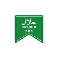 Halal-Lebensmittel-Symbol-Logo-Stempelvektor, Halal-Zertifikat-Tag-Zeichen für Lebensmittel- und Getränke-Produktaufkleber vektor