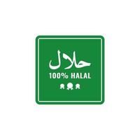 Halal-Lebensmittel-Symbol-Logo-Stempelvektor, Halal-Zertifikat-Tag-Zeichen für Lebensmittel- und Getränke-Produktaufkleber vektor