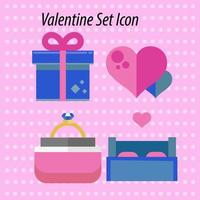 valentine set ikon romantisk gratis vektor