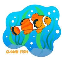 illustration exotisk clown fisk vektor för barns lektion eller tillägg till målarböcker