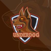 wütendes hundekopf-emblem-maskottchen-esport-logo-design. das hochauflösende esport-gaming-logo eignet sich für das maskottchen ihres teams vektor