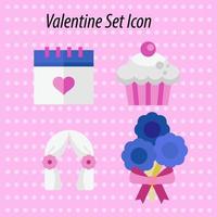 valentine set ikon romantisk gratis vektor