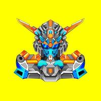 gundam robot maskot logotyp vektor logotyp vektor